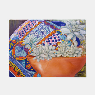 Hühner in Talavera Floor Mat Fußmatte