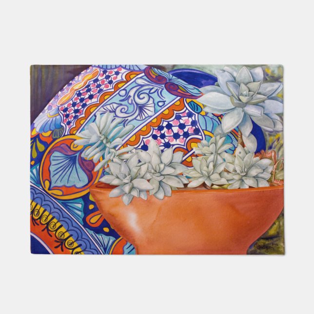 Hühner in Talavera Floor Mat Fußmatte (Vorderseite)