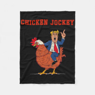Hühner-Jockey lustiger Trump-Meme Fleecedecke