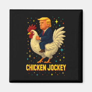 Hühner-Jockey-Trump-lustiges-Meme 2  Magnet