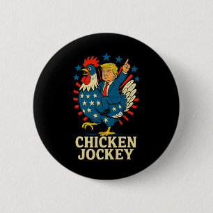 Hühner-Jockey-Trump-lustiges-Meme  Button