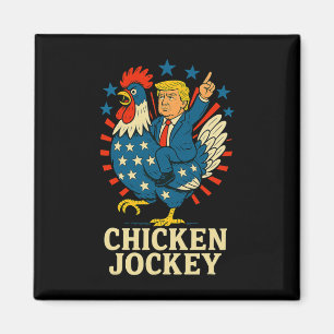Hühner-Jockey-Trump-lustiges-Meme Magnet