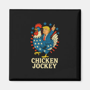 Hühner-Jockey-Trump-lustiges-Meme Magnet