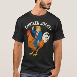 Hühner-Jockey Trump Lustiges Meme Surrealer Humor T-Shirt