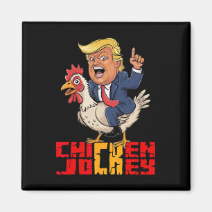 Hühner-Jockey-Trump-lustiges-politisches-Meme Magnet