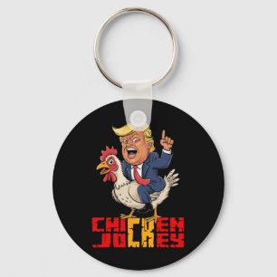 Hühner-Jockey-Trump-lustiges-politisches-Meme Schlüsselanhänger