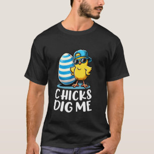 Hühner küssen mich Frohen Ostertag Ei Jagd Lustig T-Shirt