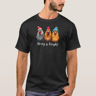 Hühner Lover Bauer Merry Bright Christmas Chick T-Shirt