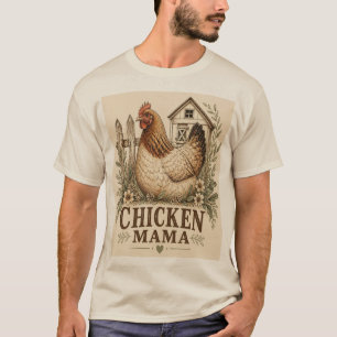 Hühner-Mama Vintage-Farmhouse-Hennen-Kunst T-Shirt