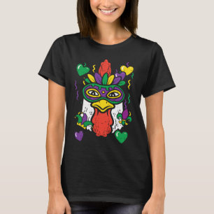 Hühner Mardi Gras Maske  Farm Outfit Männer Frauen T-Shirt