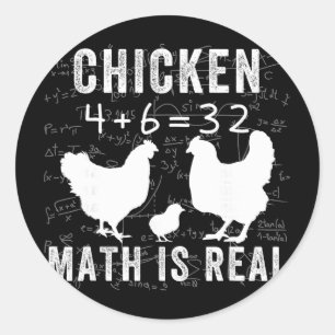 Hühner-Mathematik ist real, Hühnerliebhaber Lustig Runder Aufkleber