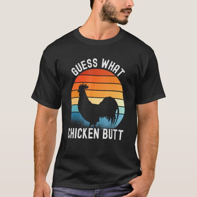 Hühner Meme Rate mal was Hühnerarsch T-Shirt (Vorderseite)
