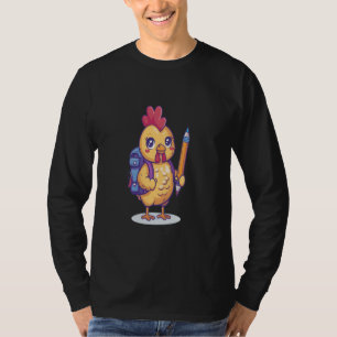 Hühner mit Bleistift zurück in die schulische Land T-Shirt