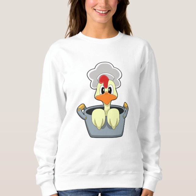 Hühner mit Kochtopf Sweatshirt (Vorderseite)