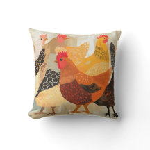 Hühner mit unterschiedlichen Federmustern und -far