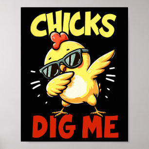 Hühner mögen mich Ostern Dabbing Ostern Mädchen Ju Poster