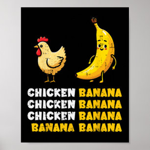 Hühner-Nana-Tanz Lustiges Frucht-Meme Mädchen Kind Poster