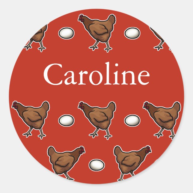 Hühner oder das Ei, Name hinzufügen Runder Aufkleber (Vorderseite)