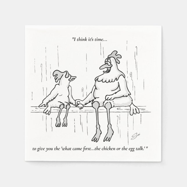 Hühner oder Ei Serviette (Vorderseite)