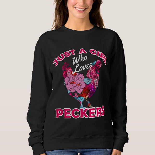 Hühner Pecker C Sweatshirt (Vorderseite)