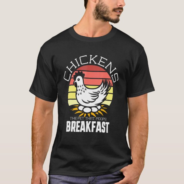Hühner-Pet-Kot Frühstück T-Shirt (Vorderseite)