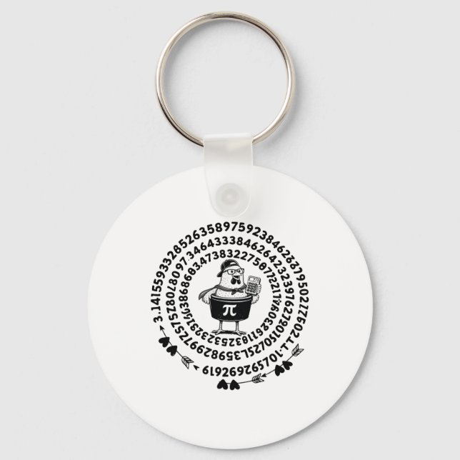 Hühner-Pot-Holding-Rechner Mathelehrer Pi-Tag Schlüsselanhänger (Vorderseite)