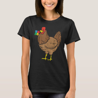 Hühner-Puzzle Autismus-Bewusstsein Farm Tier Männe T-Shirt