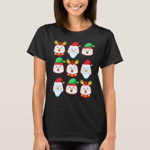 Hühner-Rentier-Elf-Santa-Claus-Kostüm Frohe Weihna T-Shirt