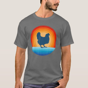 Hühner Retro Vintager 60er 70er Sunset Farm Animal T-Shirt