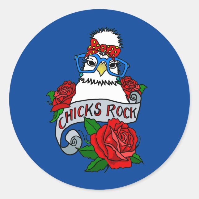 Hühner Rock Silkie Hühnersticker Runder Aufkleber (Vorderseite)