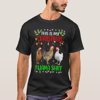 Hühner-Santa-Hut-Lichter Das ist mein Weihnachts- T-Shirt