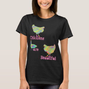 Hühner sind schöne farbenfrohe niedliche Tierkunst T-Shirt