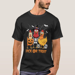 Hühner Skelett Chick Or Treat Farmer Lustig Hallo T-Shirt