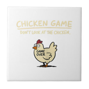 Hühner Spiel Schau nicht auf das Huhn Lustiges Huh Fliese