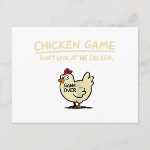 Hühner Spiel Schau nicht auf das Huhn Lustiges Huh Postkarte