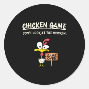 Hühner Spiel Schau nicht auf das Huhn Lustiges Huh Runder Aufkleber