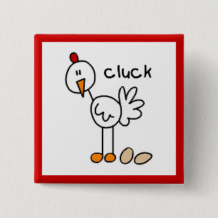 Hühner Stick Figure T-Shirts und Geschenke Button