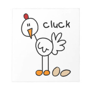 Hühner Stick Figure T-Shirts und Geschenke Notizblock