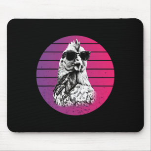 Hühner Sungles Cool Sketch Federn Humor Tier Mousepad