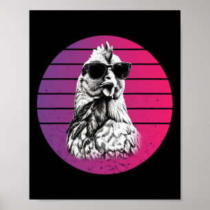 Hühner Sungles Coole Skizze Federn Humor Tier  Poster