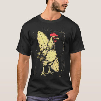 Hühner-Surfbrett-Hahn-Surfen Vintage T-Shirt