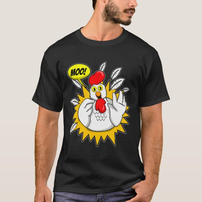 Hühner T Moo Hühnchen T-Shirt (Vorderseite)