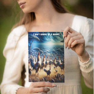 Hühner tanzen durch Felder Postkarte