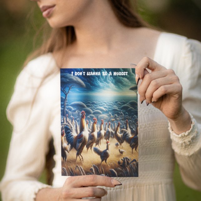 Hühner tanzen durch Felder Postkarte (Von Creator hochgeladen)