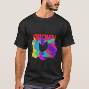 Hühner Tier Mosaik Puzzle T-Shirt