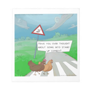 Hühner überqueren die Straße Lustiger Cartoon Notizblock