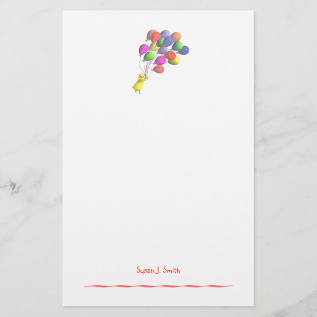 Hühner und Balloons Briefpapier (Vorderseite)