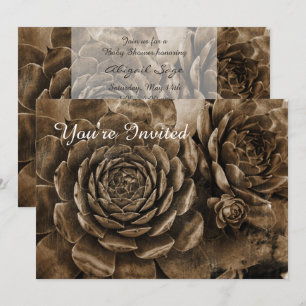 Hühner und Hühner Sukkulente Kinderdusche Einladun Einladung