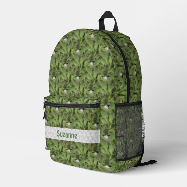 Hühner und Hühner Sukkulente Natur Personalisiert Bedruckter Rucksack (Rückseitige Ecke Rechts)