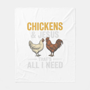 Hühner Und Jesus Vintage-Farm-Glaubens-Shirt_1 Fleecedecke